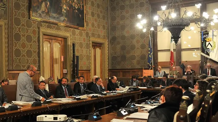 Udine 28 Settembre 2017.La seduta del Consiglio Comunale di Udine durante la quale si e' discussa anche la mozione sul caso della Bob Martin. © Petrussi Foto Press