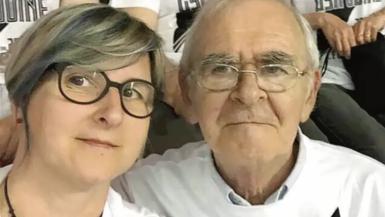 Nello Visentin con la figlia Federica a una partita di basket