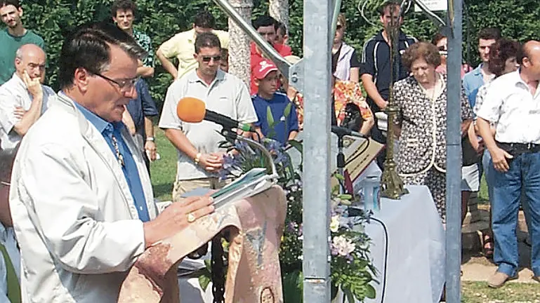 Vittorio “Dani” Spolverini durante una funzione negli anni Duemila