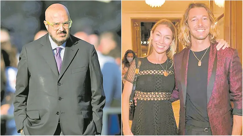 L’ex ds dell’Udinese Marino; a destra, Balzaretti con la moglie Eleonora Abbagnato, star della danza classica