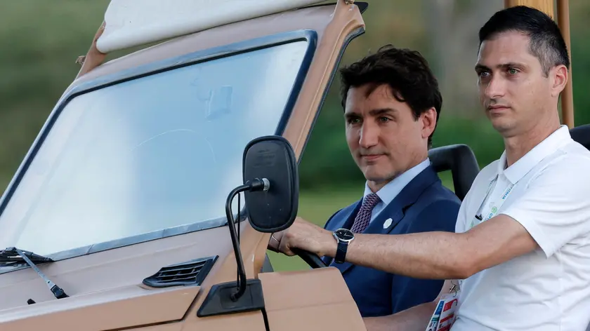 epa11408694 Canadian Prime Minister Justin Trudeau arrives to a flag ceremony during the G7 summit in Borgo Egnazia, Brindisi, Italy, 13 June 2024. The 50th G7 summit will bring together the Group of Seven member states leaders in Borgo Egnazia resort in southern Italy from 13 to 15 June 2024. EPA/GIUSEPPE LAMI