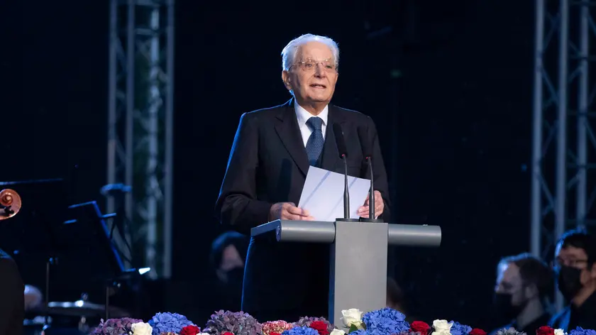 Foto Francesco Ammendola/Ufficio Stampa Quirinale/LaPresse 21 ottobre 2021 Nova Gorica, SloveniaPolitica Il Presidente della Repubblica,Sergio Mattarella durante il suo intervento alla Cerimonia di celebrazione della designazione congiunta di Nova Gorica e Gorizia quali Capitale Europea della Cultura 2025.DISTRIBUTION FREE OF CHARGE - NOT FOR SALE