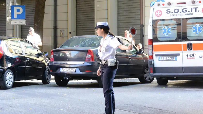 Udine 10 Giugno 2015. via caterina percoto incidente © Foto Petrussi Foto Press - Massimo Turco