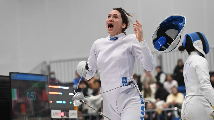 L'esultanza della friulana Giulia Rizzi, 35 anni