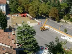 Udine 19 Agosto 2013. inizio lavori protesta parcheggio di Piazza Primo Maggio. Telefoto Copyright Petrussi Press / TURCO