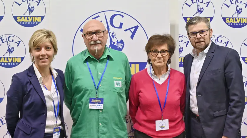 Barbara Zilli, Graziano Bosello, Aurelia Bubisutti e Marco Dreosto al congresso provinciale (Foto Petrussi)