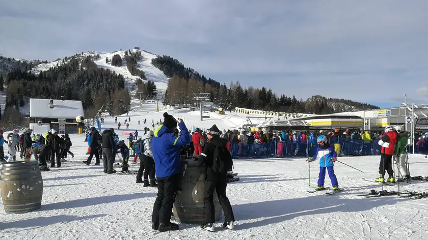 Sciatori sullo Zoncolan
