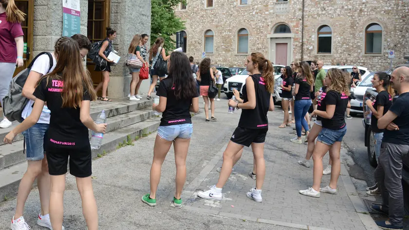 Udine 10 Giugno 2015. gavettoni allo stringher in centro © Foto Petrussi Foto Press - Massimo Turco