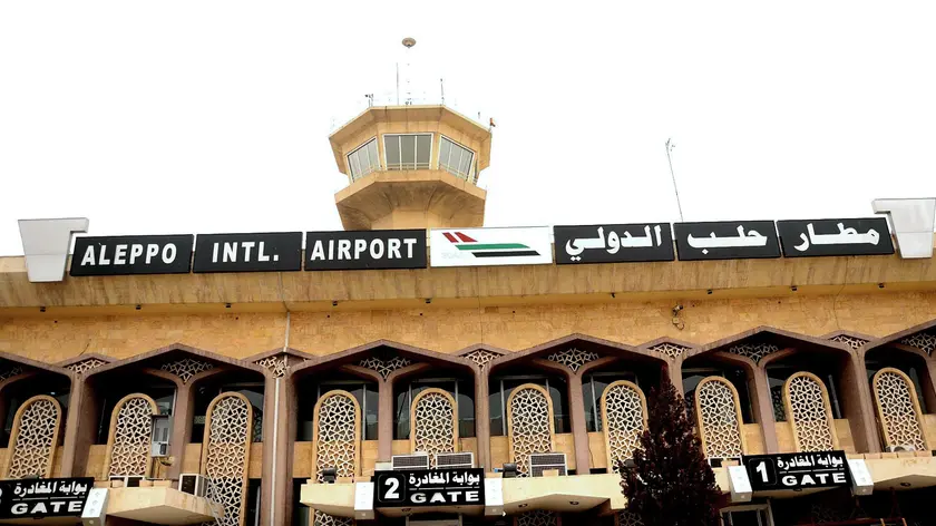 epa04036857 A handout picture made available by the official Syrian Arab News Agency (SANA) shows Aleppo International Airport building after it was reopened, Aleppo, Syria, 22 January 2014. A passenger plane has landed at Aleppo airport in northern Syria, a year after the facility was shut due to the fighting. EPA/SANA HANDOUT HANDOUT EDITORIAL USE ONLY/NO SALES