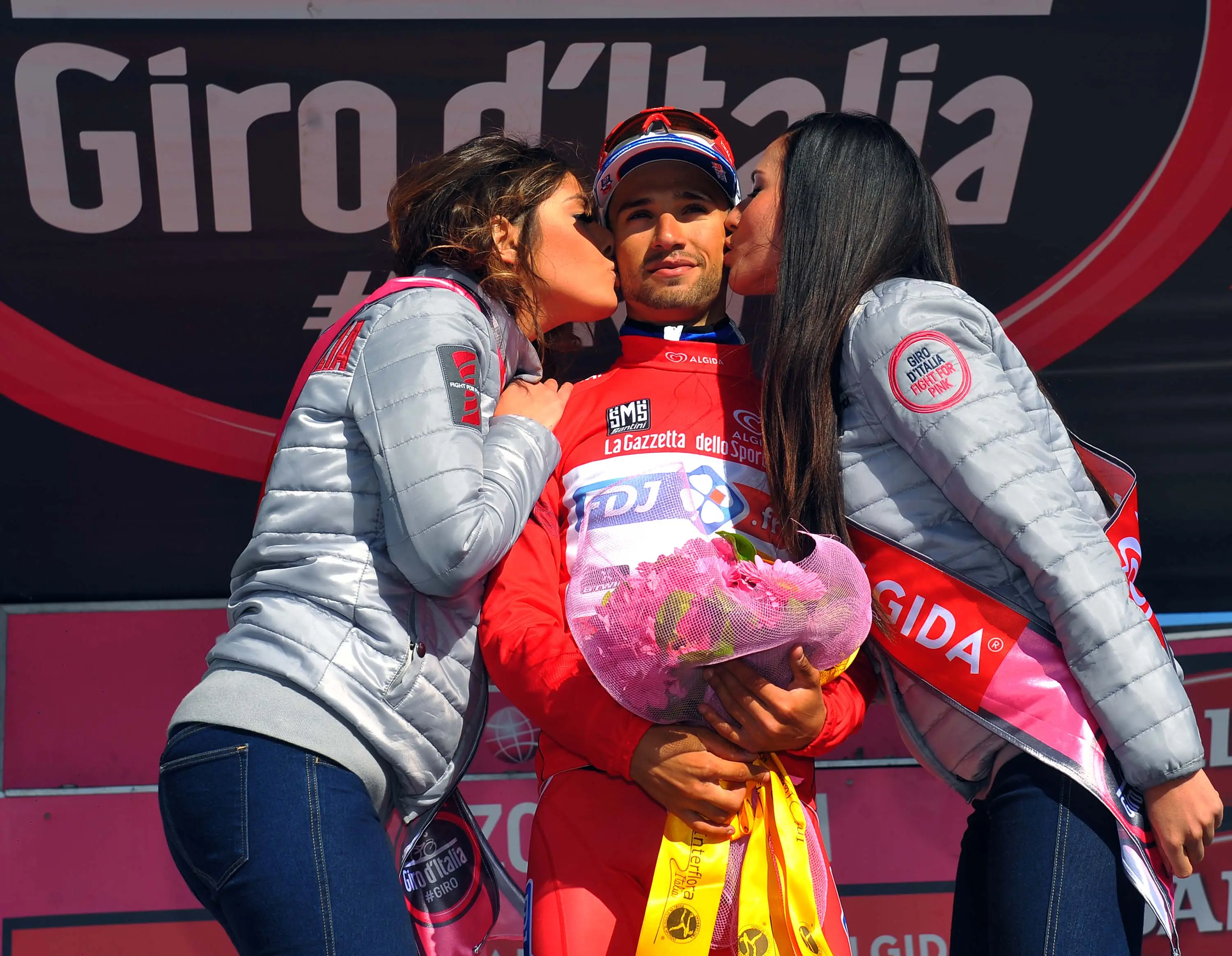 31 maggio 2013 Giro d'Italia 2014 - 20° Tappa. Maniago - Monte Zoncolan km 167 Nella foto: Premiazioni. © Foto Petrussi Foto Press / Ferraro Simone