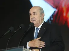 epa11582850 A handout photo made available by the Electoral Campaign of Candidate Tebboune Press Service shows Algerian incumbent-President Abdelmadjid Tebboune delivering a speech as part of his campaign for the upcoming presidential election in Algiers, Algeria, 03 September 2024. Three candidates are running in the 07 September presidential elections. EPA/TEBBOUNE CAMPAIGN PRESS SERVICE HANDOUT HANDOUT EDITORIAL USE ONLY/NO SALES