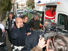 Udine 7 febbraio 2010. Scontri fra tifoserie prima della partita Udinese-Napoli. Telefoto Copyright / Foto Agency Anteprima