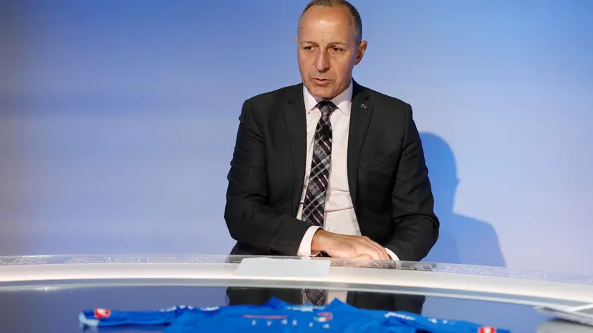 Cordiano Dagnoni, presidente della Federazione Ciclistica Italiana, nel corso di ANSAincontra, Roma 22 marzo 2023. ANSA/FABIO FRUSTACI