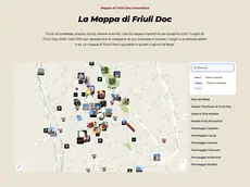 Uno screenshot della mappa interattiva di Friuli Doc