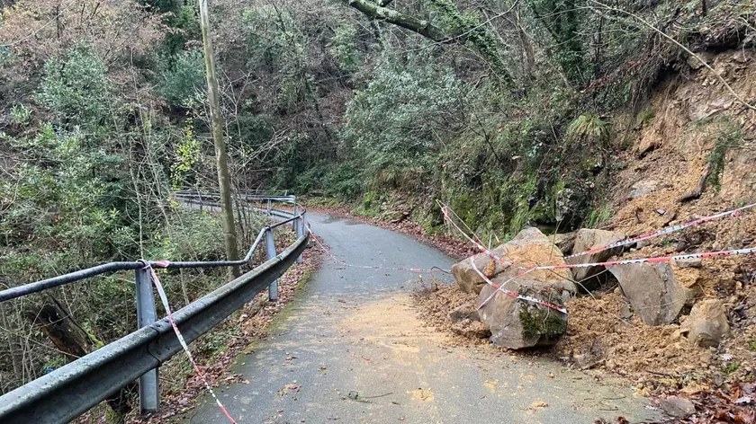Frane e strade chiuse in Liguria, 6 gennaio 2024. ANSA/ REGIONE LIGURIA ++HO - NO SALES EDITORIAL USE ONLY++