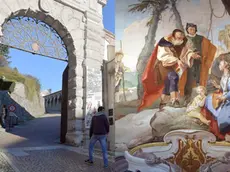 L'Arco Bollani e, a destra, un capolavoro del Tiepolo