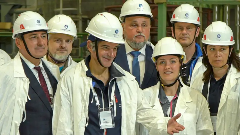 epa11567247 A handout still image taken from video provided by ROSATOM press service shows IAEA Director General Rafael Grossi (C) visiting Kursk nuclear power plant (KNPP) in Kurchatov, Kursk region, Russia, 27 August 2024. Grossi warned of possible threat of a nuclear incident with a possible release of radiation in the event of an external impact on the KNPP. Grossi on 26 August announced leading the IAEA mission to the Kursk Nuclear Power Plant for assessment in light of 'new developments and increased levels of military activity in the vicinity of the KNPP', an IAEA statement reads. EPA/ROSATOM PRESS SERVICE HANDOUT HANDOUT EDITORIAL USE ONLY/NO SALES