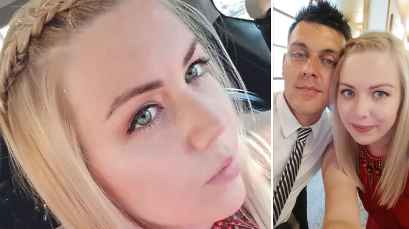 Un primo piano di Elena Piccini, aveva 30 anni: a destra con il marito