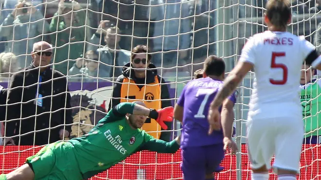 Firenze, 07.04.13, stadio Artemio Franchi, Serie A 31a giornata, Fiorentina-Milan - Nella foto: rigore realizzato da David Pizarro