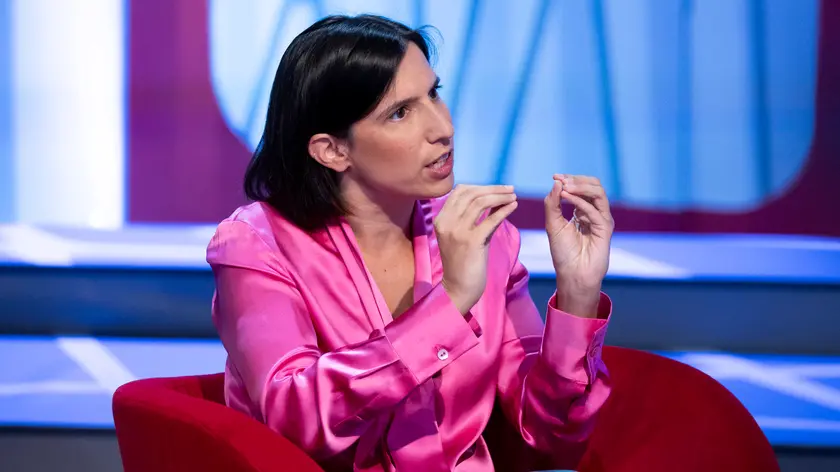 Il segretario del PD Elly Schlein negli studi di Tagadà. Roma, 16 settembre 2024 ANSA/MASSIMO PERCOSSI