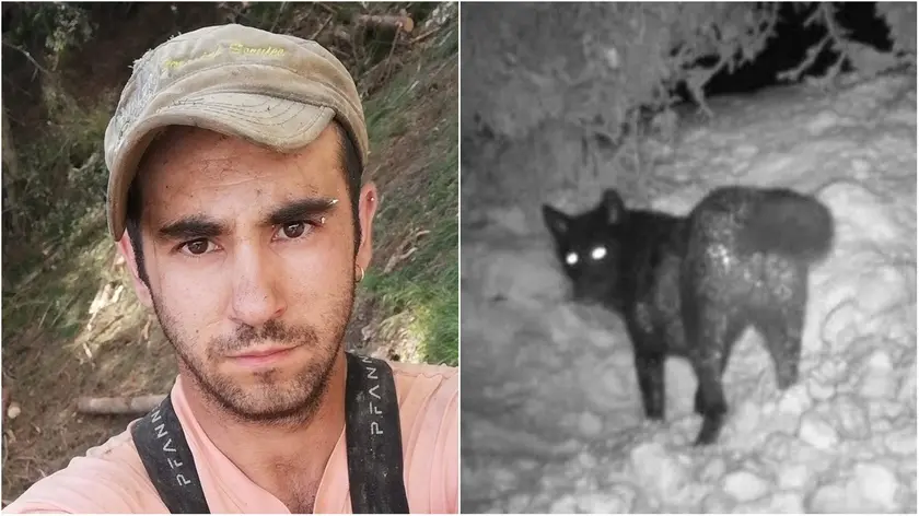 Patrick Buzzi (foto tratta dal profilo Fb) e un esemplare di ibrido nero