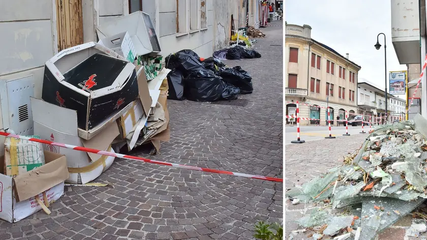 Cumuli di immondizia a Mortegliano: in centro e in periferia, davanti alle abitazioni ci sono coppi, ramaglie e materiale danneggiato dal maltempo