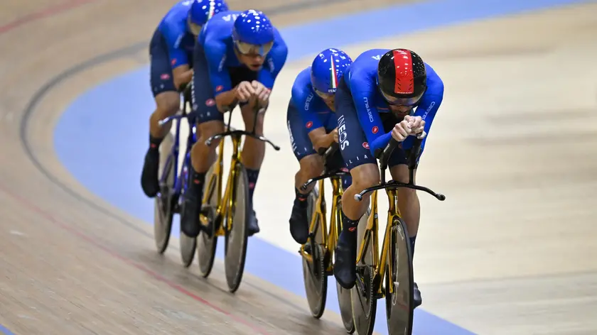 Il quarttto azzurro guidato da Filippo Ganna