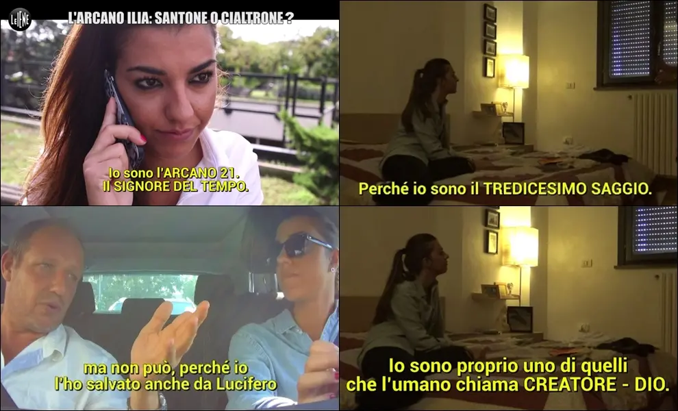 Alcune delle dichiarazioni del "santone" all'attrice de Le Iene