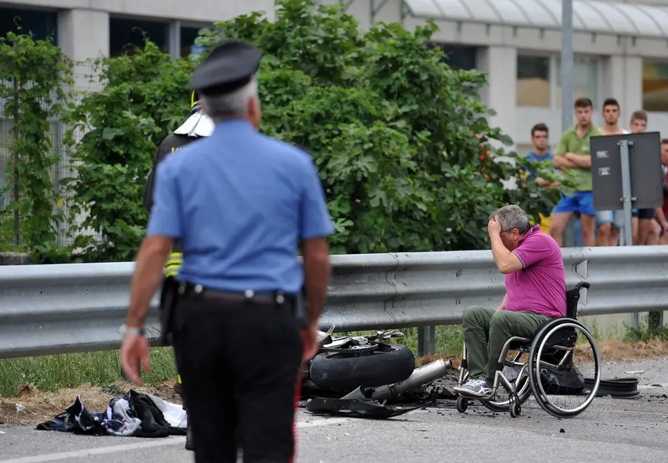 Gemona 22 giugno 2014 Incidente mortale tra due moto ed un auto. Copyright Foto Petrussi / Ferraro Simone
