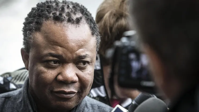Patrick Lumumba arriva in Cassazione per la sentenza del processo sull'omicidio di Meredith Kercher a Roma 27 marzo 2015. ANSA/ANGELO CARCONI