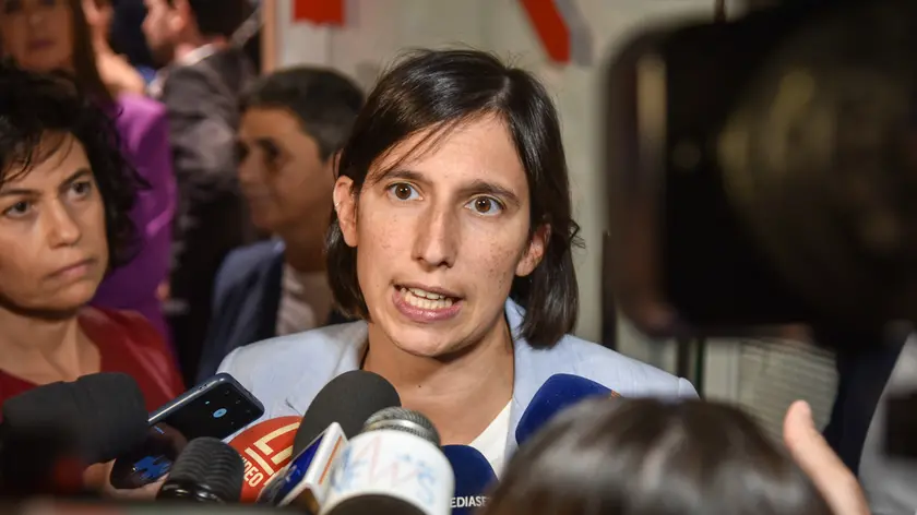 Elly Schlein alla presentazione del libro L’imprevista alla Feltrinelli, Milano 30 Settembre 2024 ANSA/MATTEO CORNER NPK