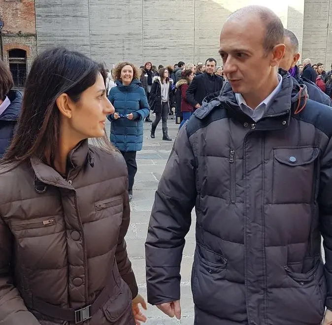 Fraleoni Morgera con il sindaco di Roma, Virginia Raggi