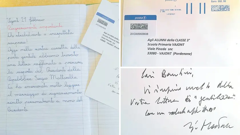 Il “messaggio della gentilezza” inviato a Mattarella dagli alunni di Vajont e la risposta scritta di suo pugno dal presidente della Repubblica