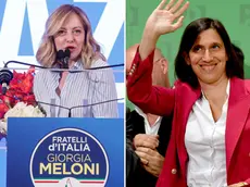Giorgia Meloni at the headquarters of the Brothers of Italy (Fratelli d'Italia) speaks to journalists about the European Parliament election, in Rome, Italy, 9 June 2024. ANSA/GIUSEPPE LAMI