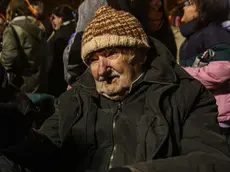 epa11356886 Jos Pepe Mujica participates in the March of Silence, in commemoration of the people who disappeared during the dictatorship, in Montevideo, Uruguay, 20 May 2024. In absolute silence, people marched in the streets of Uruguay to demand answers about the missing detainees of the civil-military dictatorship and to sustain the struggle for memory, truth, justice, and 'never again state terrorism.' EPA/GASTON BRITOS