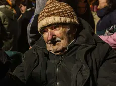 epa11356886 Jos Pepe Mujica participates in the March of Silence, in commemoration of the people who disappeared during the dictatorship, in Montevideo, Uruguay, 20 May 2024. In absolute silence, people marched in the streets of Uruguay to demand answers about the missing detainees of the civil-military dictatorship and to sustain the struggle for memory, truth, justice, and 'never again state terrorism.' EPA/GASTON BRITOS