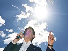 Giuseppe Conte presidente M5S durante l'evento "Movifest" presso il parco De Gasperi a Settimo Torinese , 20 aprile 2024 ANSA/ALESSANDRO DI MARCO