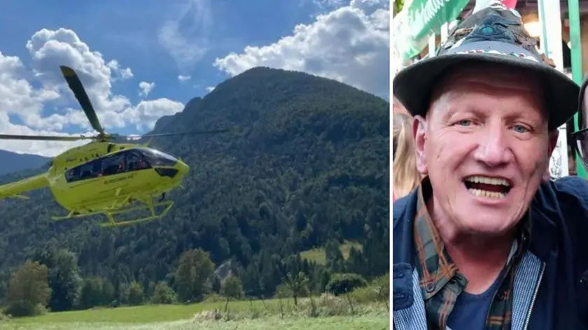 Due elicotteri erano arrivati sul posto dopo che era stato segnalato il corpo senza vita, a destra Fabrizio Di Lenardo