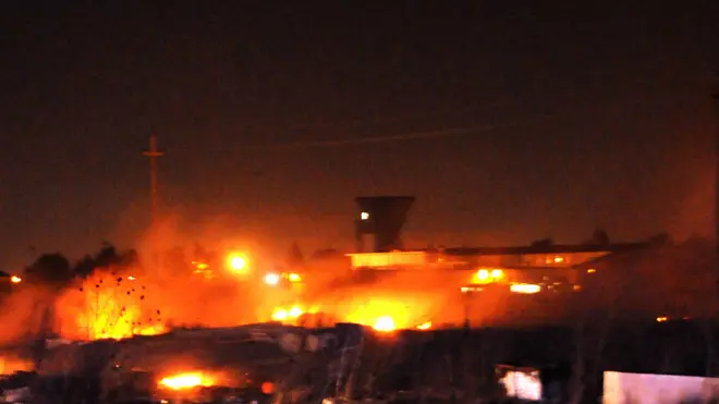 Udine 08 Febbraio 2012 incendio campo nomadi Copyright PFP/TURCO