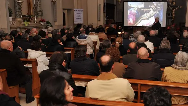 Percoto, 09 dicembre 2011 Presentazione dell'opera restaurata La Deposizione di Cristo del Tintoretto. Telefoto Copyright Foto PFP / Ferraro Simone