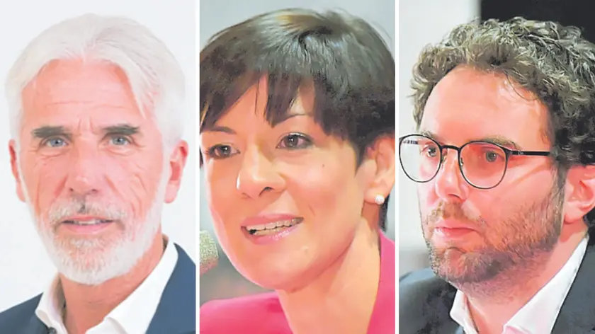 Da sinistra il nuovo sindaco Roberto Vicentini, Laura D'Orlando e il candidato Marco Craighero