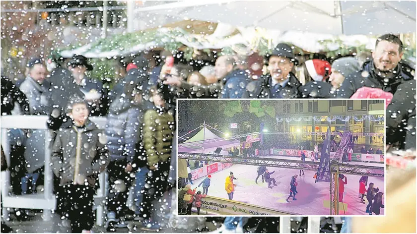 La pista di pattinaggio su ghiaccio in piazza XX Settembre e la finta neve fatta sparare dal Comune coi cannoni sono finiti ne lmirino di Legambiente