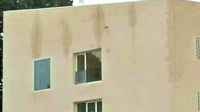 Le macchie di umidità comparse alla scuola media Lozer di Torre