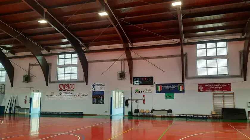 L’interno della palestra di Campoformido che sarà intitolata a Talotti