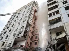 epa11336006 A handout photo made available on the telegram channel of Russia's Governor of Belgorod region, Vyacheslav Gladkov shows the site of a damaged residential building following shelling in Belgorod, Russia, 12 May 2024. According to the Russian Defense Ministry, Belgorod came under an attack from the Ukrainian side, adding that air defense systems downed six missiles and six rockets, and an apartment building in Russia's Belgorod was damaged by fragments of a downed Ukrainian Tochka-U missile. On 24 February 2022, Russian troops entered Ukrainian territory in what the Russian president declared a 'special military operation', starting an armed conflict that has provoked destruction and a humanitarian crisis. EPA/BELGOROD GOVERNOR VYACHESLAV GLADKOV TELEGRAMM CHANNEL HANDOUT -- MANDATORY CREDIT -- HANDOUT EDITORIAL USE ONLY/NO SALES HANDOUT EDITORIAL USE ONLY/NO SALES