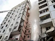 epa11336006 A handout photo made available on the telegram channel of Russia's Governor of Belgorod region, Vyacheslav Gladkov shows the site of a damaged residential building following shelling in Belgorod, Russia, 12 May 2024. According to the Russian Defense Ministry, Belgorod came under an attack from the Ukrainian side, adding that air defense systems downed six missiles and six rockets, and an apartment building in Russia's Belgorod was damaged by fragments of a downed Ukrainian Tochka-U missile. On 24 February 2022, Russian troops entered Ukrainian territory in what the Russian president declared a 'special military operation', starting an armed conflict that has provoked destruction and a humanitarian crisis. EPA/BELGOROD GOVERNOR VYACHESLAV GLADKOV TELEGRAMM CHANNEL HANDOUT -- MANDATORY CREDIT -- HANDOUT EDITORIAL USE ONLY/NO SALES HANDOUT EDITORIAL USE ONLY/NO SALES