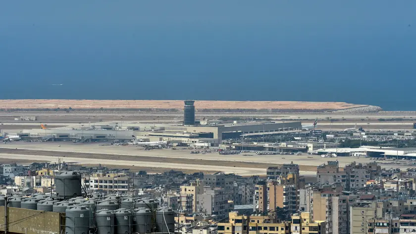 epa11566796 The Beirut-Rafic Hariri International Airport, in Beirut, Lebanon, 27 August 2024. Hezbollah announced in a statement on 25 August that the group launched an aerial operation with numerous drones targeting Israeli territory as the 'phase one' of a retaliatory attack for the killing of senior Hezbollah commander Fuad Shukr on 30 July in Beirut. The Israeli Defense Forces (IDF) said some 100 fighter jets struck and destroyed thousands of Hezbollah rocket launcher barrels, aimed for immediate fire toward northern and central Israel. EPA/WAEL HAMZEH