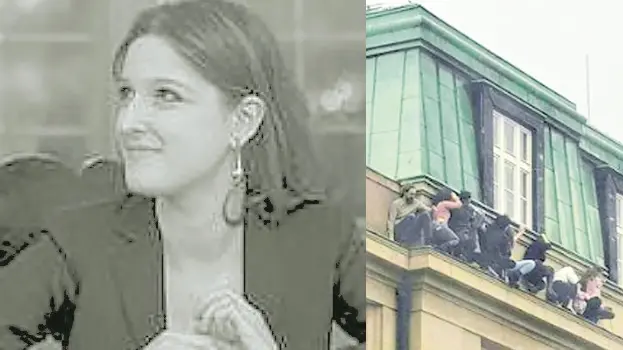 La docente Chiara Mengozzi e i ragazzi che cercano riparo sul cornicione