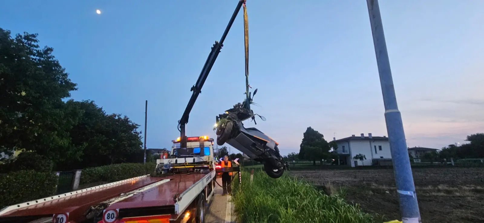 Una delle motociclette coinvolte nell'incidente