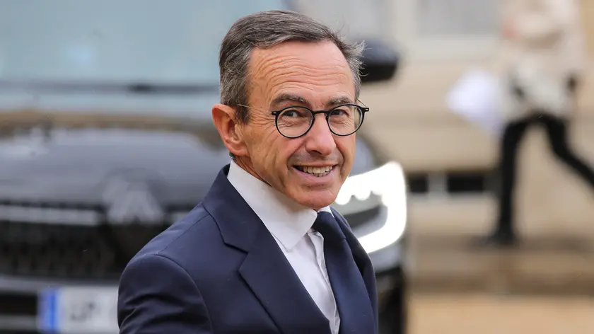 epa11620846 Newly appointed French Interior Minister Bruno Retailleau leaves from the Elysee palace after the first new cabinet meeting in Paris, France, 23 September 2024. The new government of new French Prime Minister Michel Barnier was announced on 21 September. EPA/Teresa Suarez